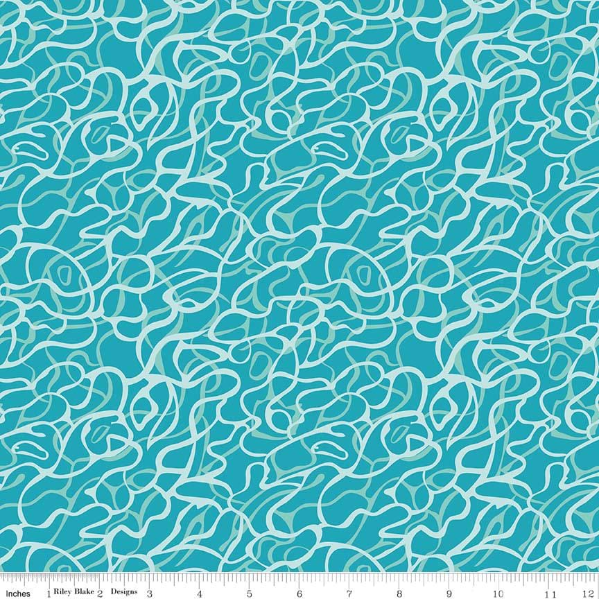 Sharktown 5" Precut Stacker OOP, Riley Blake 5-6350-42, Precut 5" Sharks Nautical Charm Pack Fabric Squares, Shawn Wallace