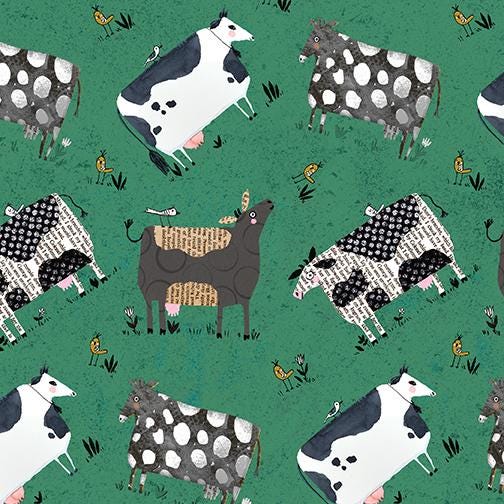 On the Farm 5" Squares OOP, Benartex ONFR5PK, 5" Precut Whimsical Farm Animals Fabric Squares, Terry Runyan
