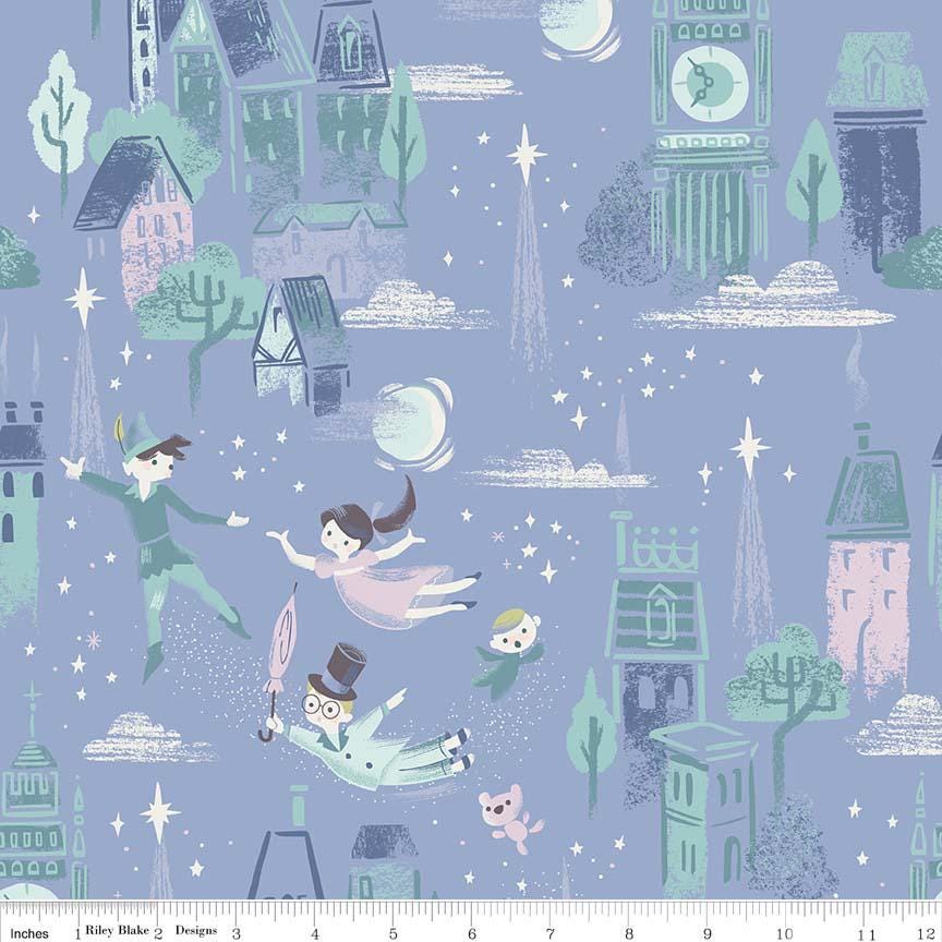 Neverland 5" Stacker OOP, Riley Blake 5-6570-42, 5" Precut Peter Pan Neverland Fairy Tale Fabric Squares, Children's Novelty Fabric, Howarth