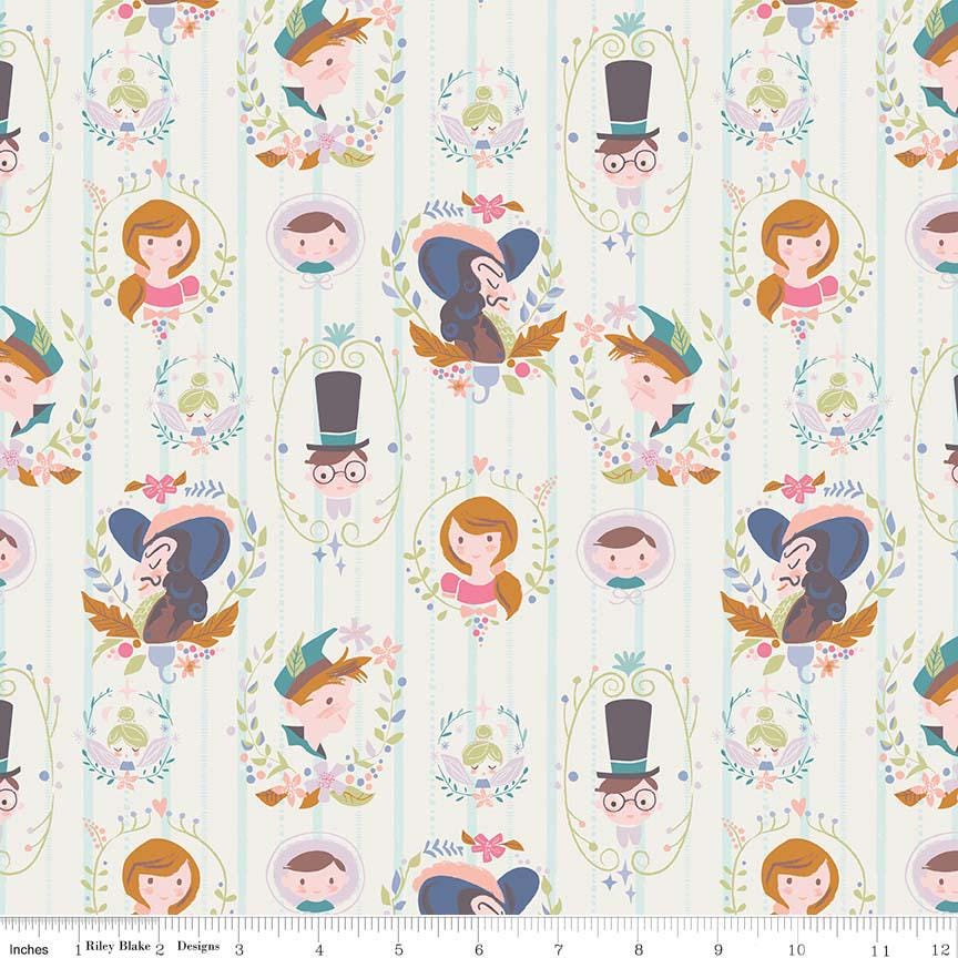 Neverland 5" Stacker OOP, Riley Blake 5-6570-42, 5" Precut Peter Pan Neverland Fairy Tale Fabric Squares, Children's Novelty Fabric, Howarth