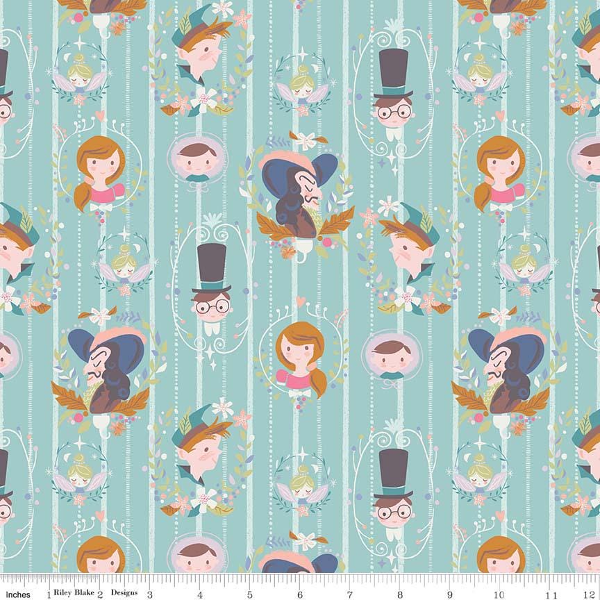 Neverland 5" Stacker OOP, Riley Blake 5-6570-42, 5" Precut Peter Pan Neverland Fairy Tale Fabric Squares, Children's Novelty Fabric, Howarth
