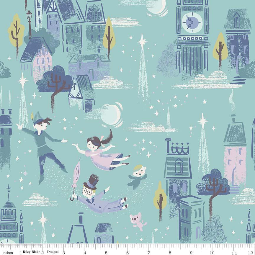 Neverland 5" Stacker OOP, Riley Blake 5-6570-42, 5" Precut Peter Pan Neverland Fairy Tale Fabric Squares, Children's Novelty Fabric, Howarth