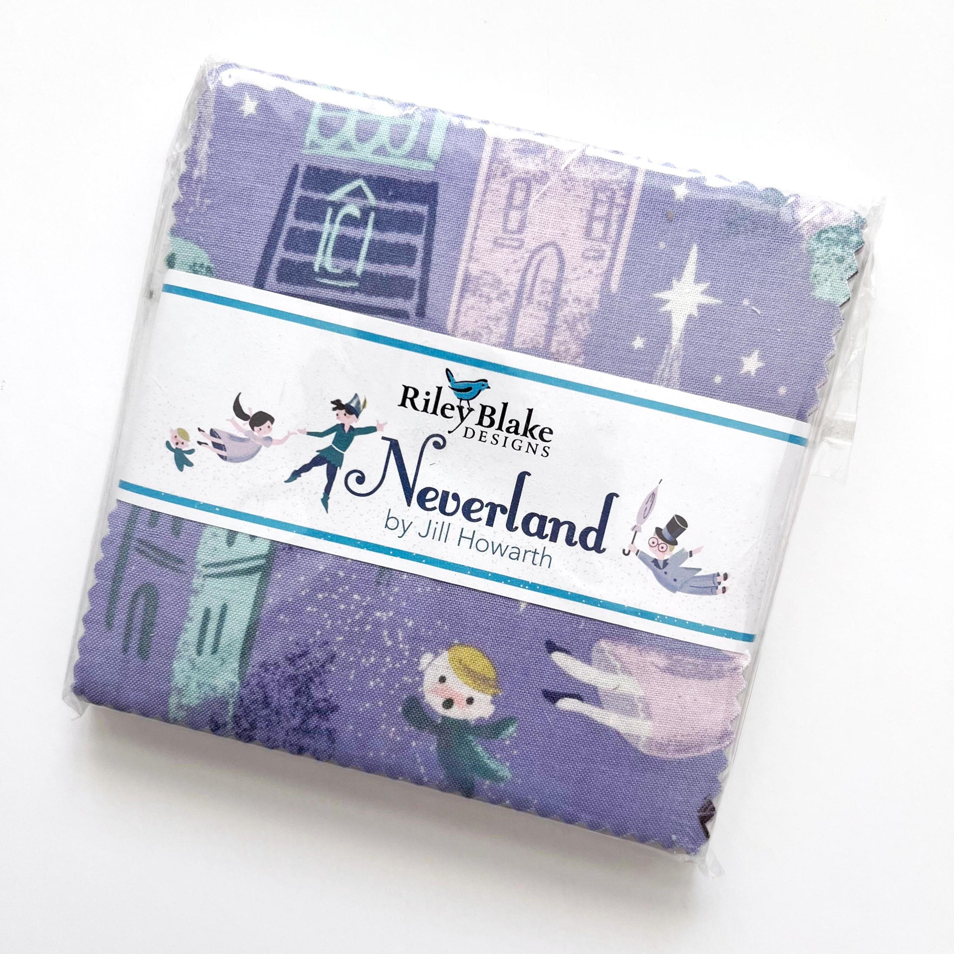 Neverland 5" Stacker OOP, Riley Blake 5-6570-42, 5" Precut Peter Pan Neverland Fairy Tale Fabric Squares, Children's Novelty Fabric, Howarth