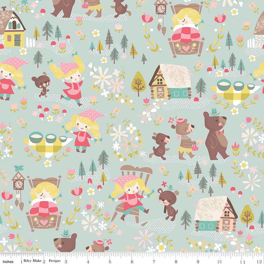 Goldilocks Charm Pack OOP, Riley Blake 5-5710-42, 5" Precut Goldilocks Three Bears Fairy Tale Fabric Squares, Juvenile Kids Fabric, Howarth
