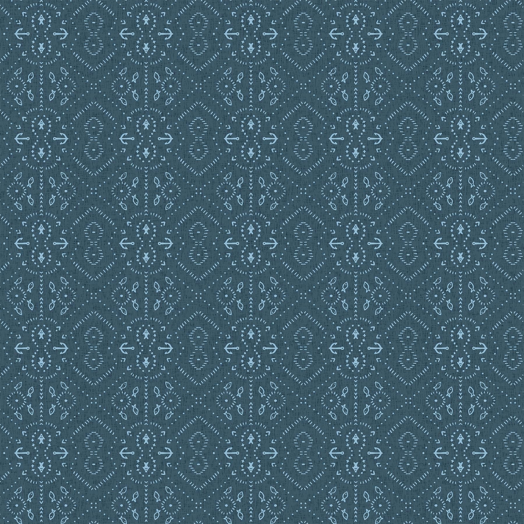 Calm Waters 12 Piece Fat Quarter Bundle, Figo FQCALMW12-10, Brown Blue Gray Whale Nautical Ocean Quilt Fabric, 18 x 22 Fabric Cuts
