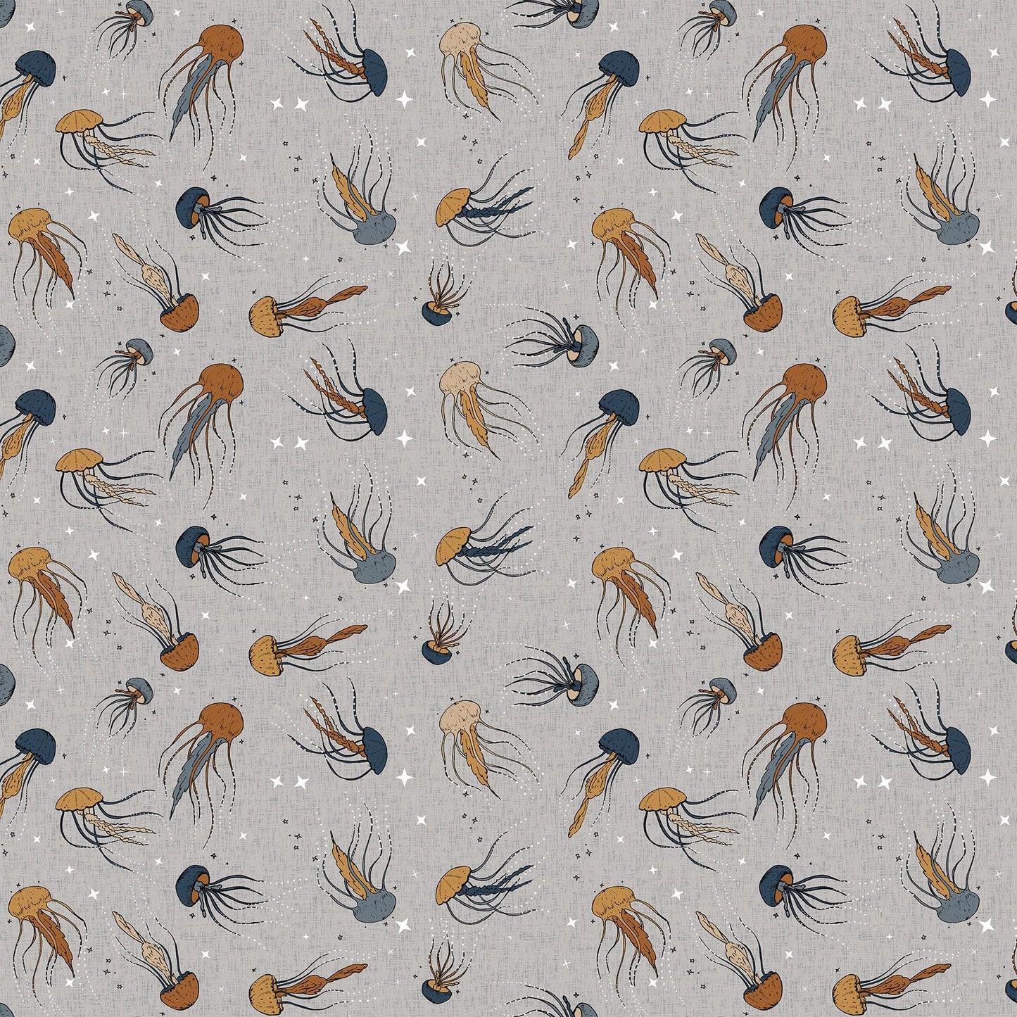 Calm Waters 12 Piece Fat Quarter Bundle, Figo FQCALMW12-10, Brown Blue Gray Whale Nautical Ocean Quilt Fabric, 18 x 22 Fabric Cuts