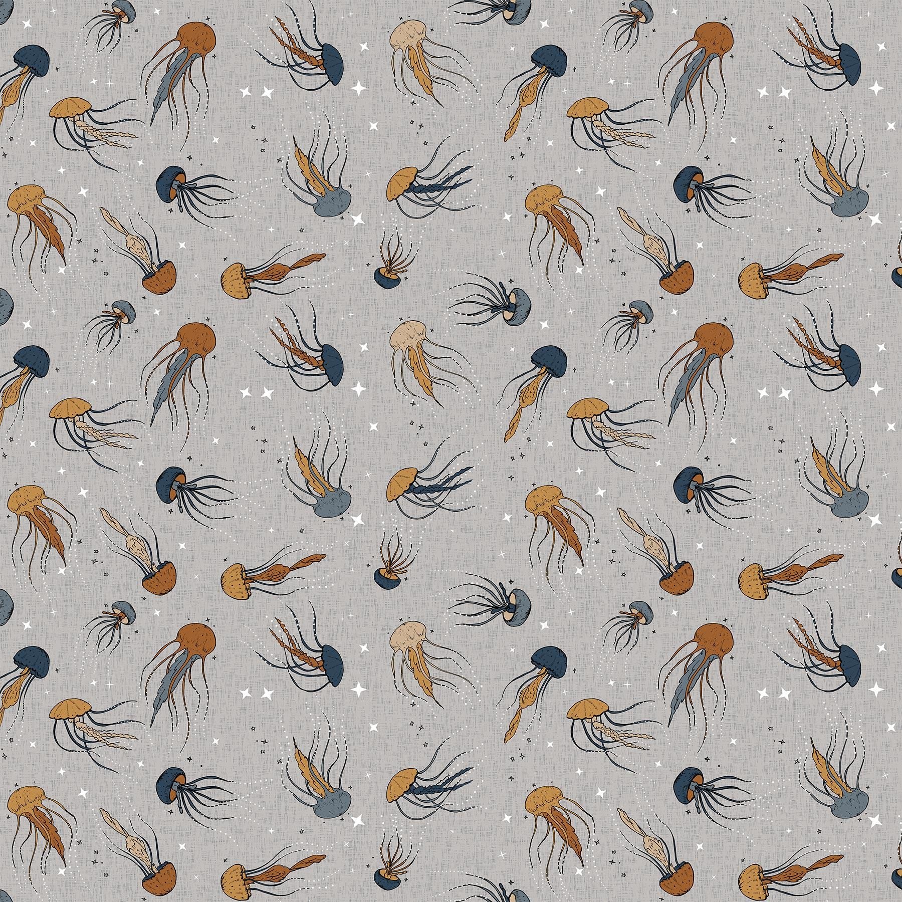 Calm Waters 12 Piece Fat Quarter Bundle, Figo FQCALMW12-10, Brown Blue Gray Whale Nautical Ocean Quilt Fabric, 18 x 22 Fabric Cuts