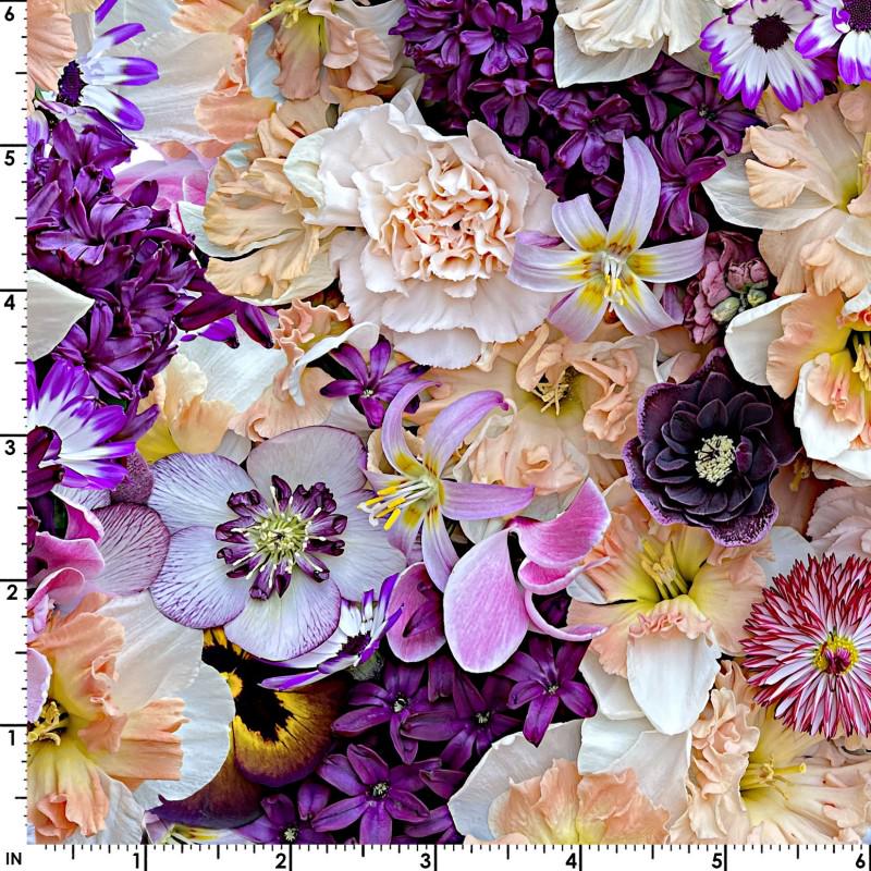 Hand Picked First Light OOP Charm Pack, Maywood Studio CP-MASHPFL, Precut 5" Multicolored Realistic Floral Charm Pack Fabric Squares