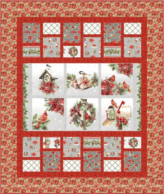 Hopscotch Panel Frame Quilt PATTERN, Quilting Renditions QR1132, Horizontal Fabric Panel Friendly Throw Quilt Pattern