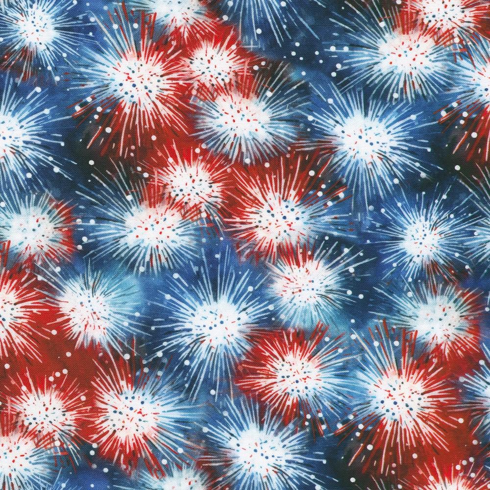 Stars and Stripes 14 Fat Quarter Bundle, Robert Kaufman FQ-2279-14, Modern Bright Christmas Xmas Fabric, 18" x 22" Fat Quarter Yard Cuts
