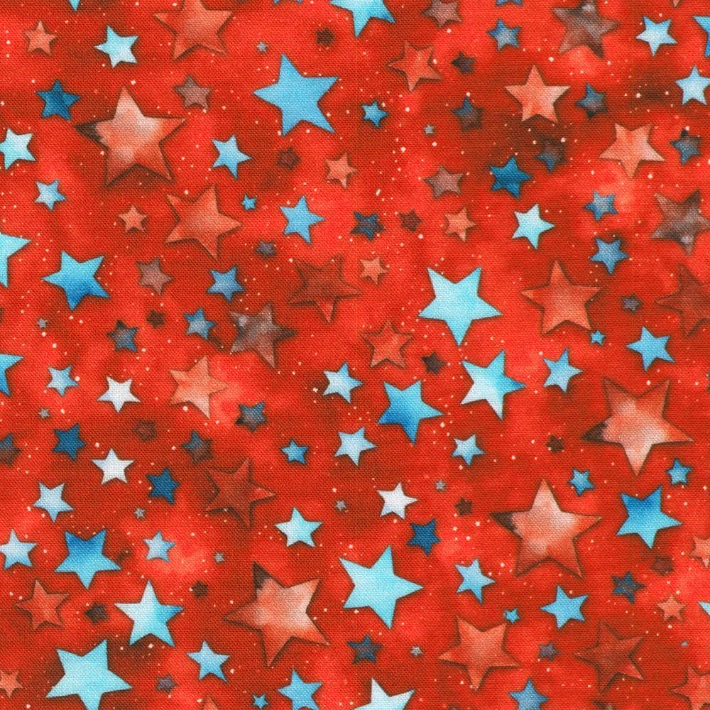 Stars and Stripes 14 Fat Quarter Bundle, Robert Kaufman FQ-2279-14, Modern Bright Christmas Xmas Fabric, 18" x 22" Fat Quarter Yard Cuts