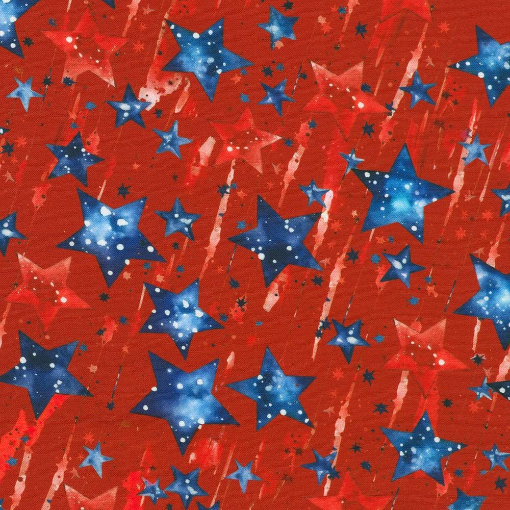 Stars and Stripes 14 Fat Quarter Bundle, Robert Kaufman FQ-2279-14, Modern Bright Christmas Xmas Fabric, 18" x 22" Fat Quarter Yard Cuts