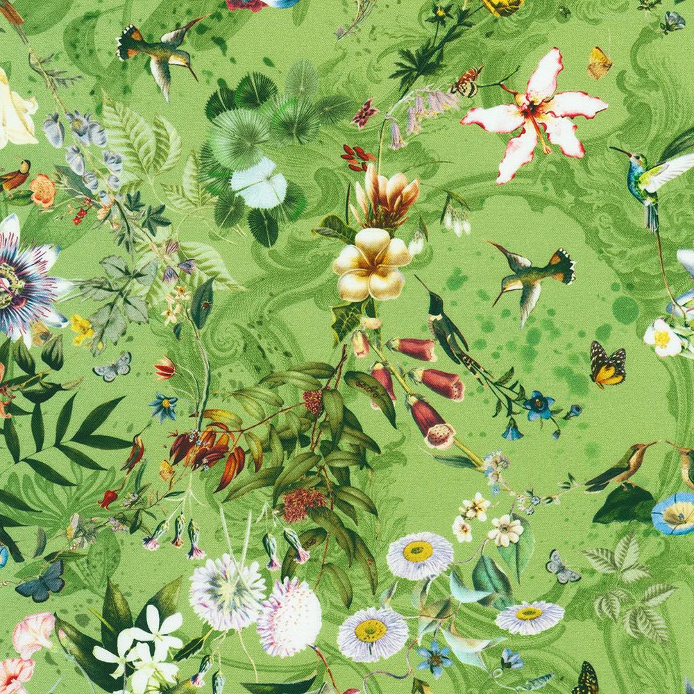 Twilight Terrace 5" Charm Squares, Robert Kaufman CHS-1396-42, 5" Precut Pink Green Black Floral Fabric Squares