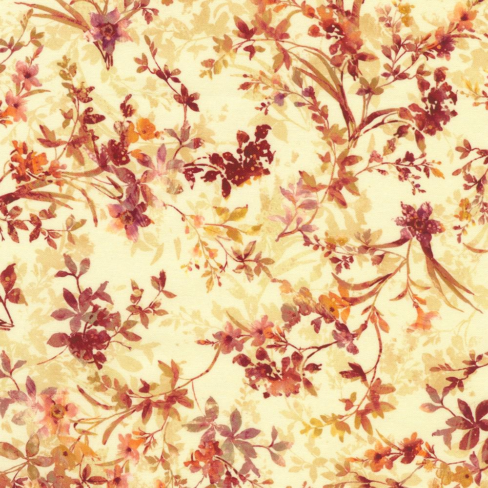 Cider Blossom 2.5" Roll Up, Robert Kaufman RU-1391-40, 2.5" Precut Autumn Fall Floral Fabric Strip Roll, Autumn Floral Jelly Roll