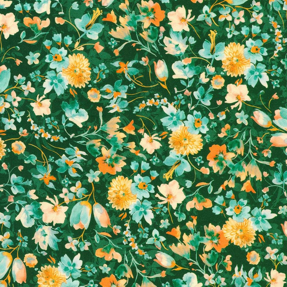 Cider Blossom 2.5" Roll Up, Robert Kaufman RU-1391-40, 2.5" Precut Autumn Fall Floral Fabric Strip Roll, Autumn Floral Jelly Roll