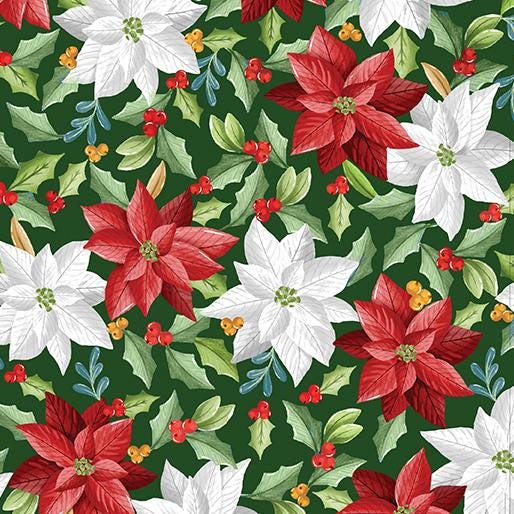 Heartland Holiday 14 Piece Fat Quarter Bundle, Benartex FQHLHPK, Traditional Christmas Xmas Fabric Bundle, Nicole DeCamp