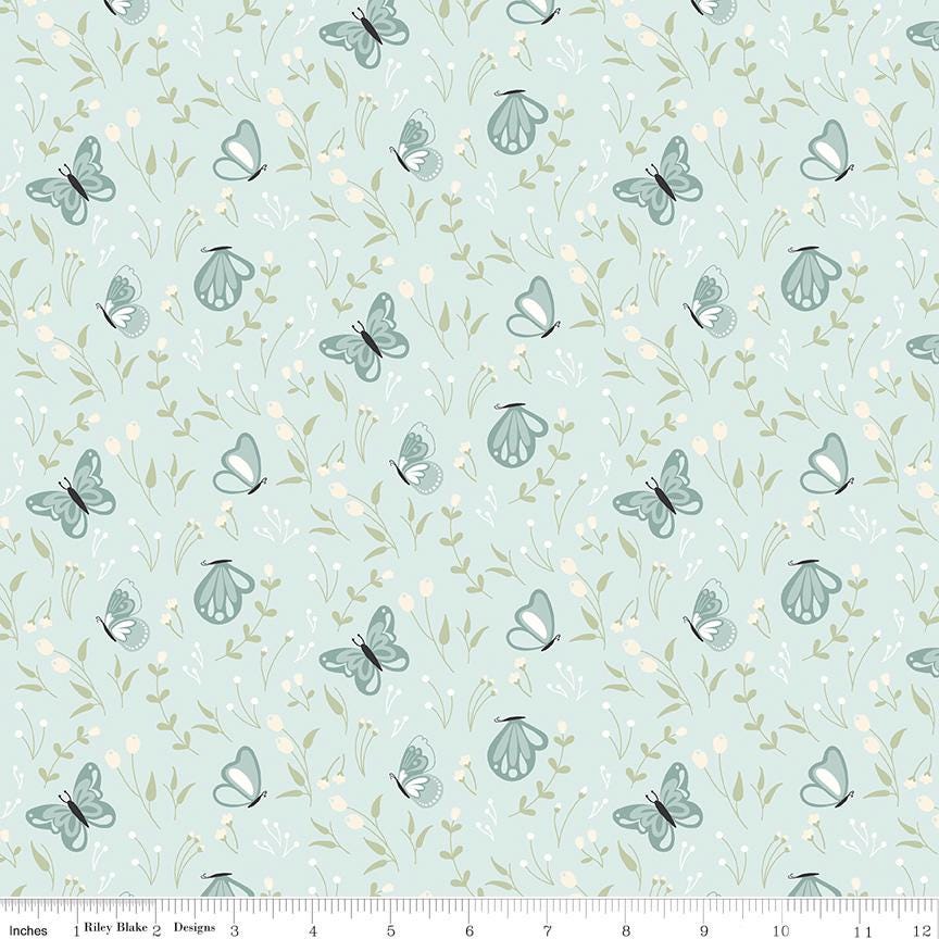 Daybreak 5" OOP Stacker, Riley Blake 5-11620-42, 5" Precut Pink Yellow Blue Floral Bee Charm Pack Fabric Squares, Cotton and Joy