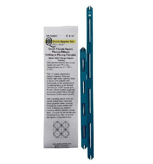 Quick Quarters Set, Quilter's Rule QR-QQSET, Acrylic Tool for Half Square and Quarter Square Triangle Quilt Blocks