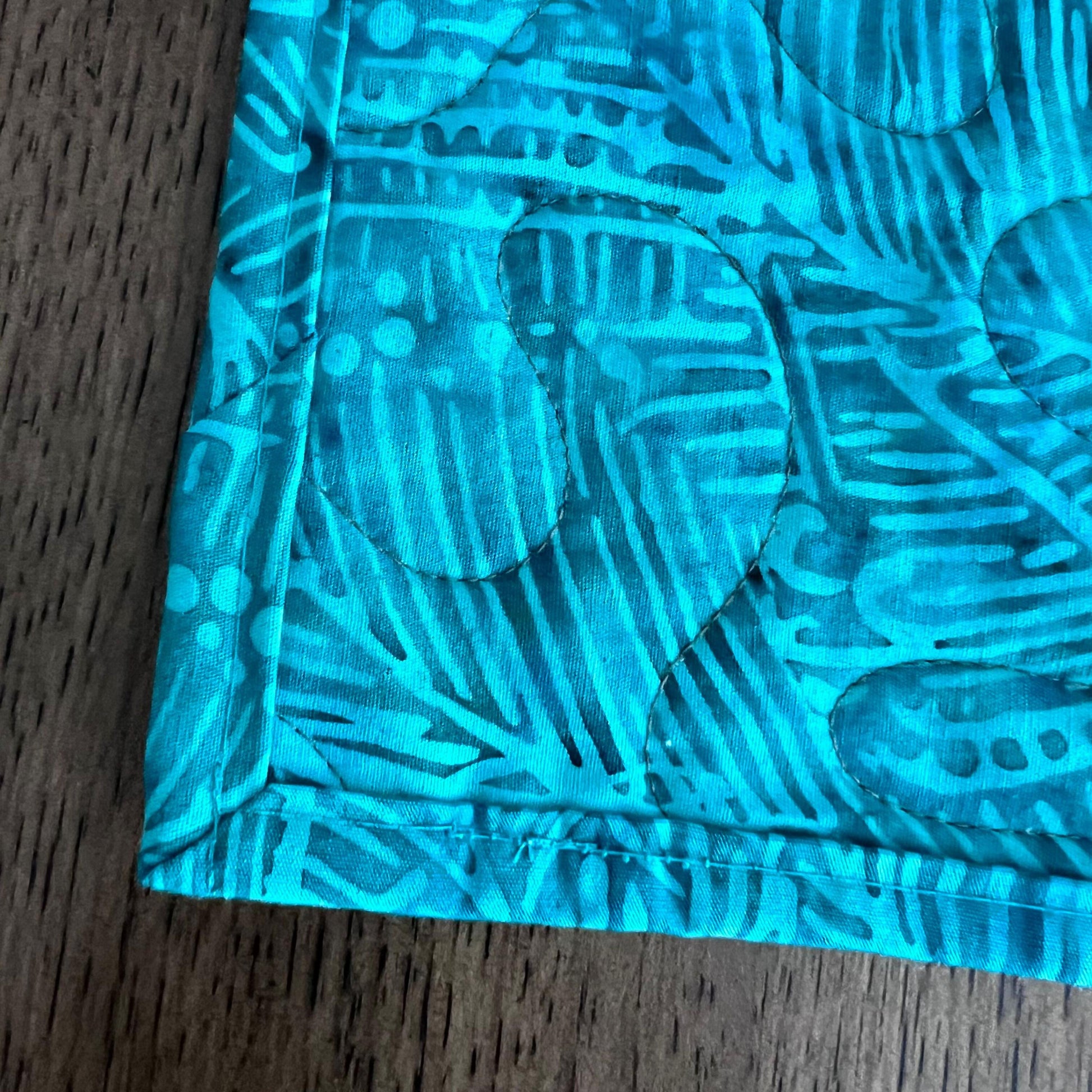 Teal Rust Purple Batik Chevron Quilted Table Runner, 16.5" x 40", Handmade Batik Chevron Table Runner Quilt