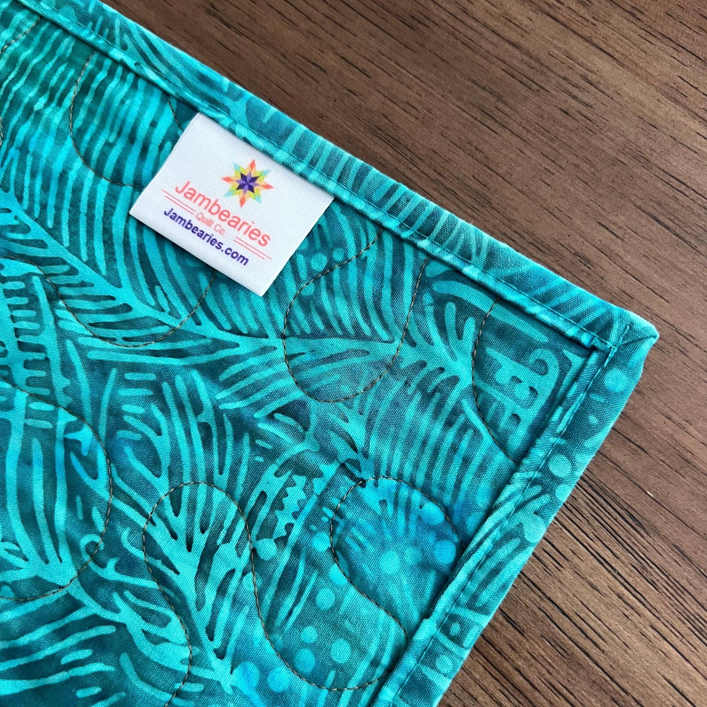 Teal Rust Purple Batik Chevron Quilted Table Runner, 16.5" x 40", Handmade Batik Chevron Table Runner Quilt