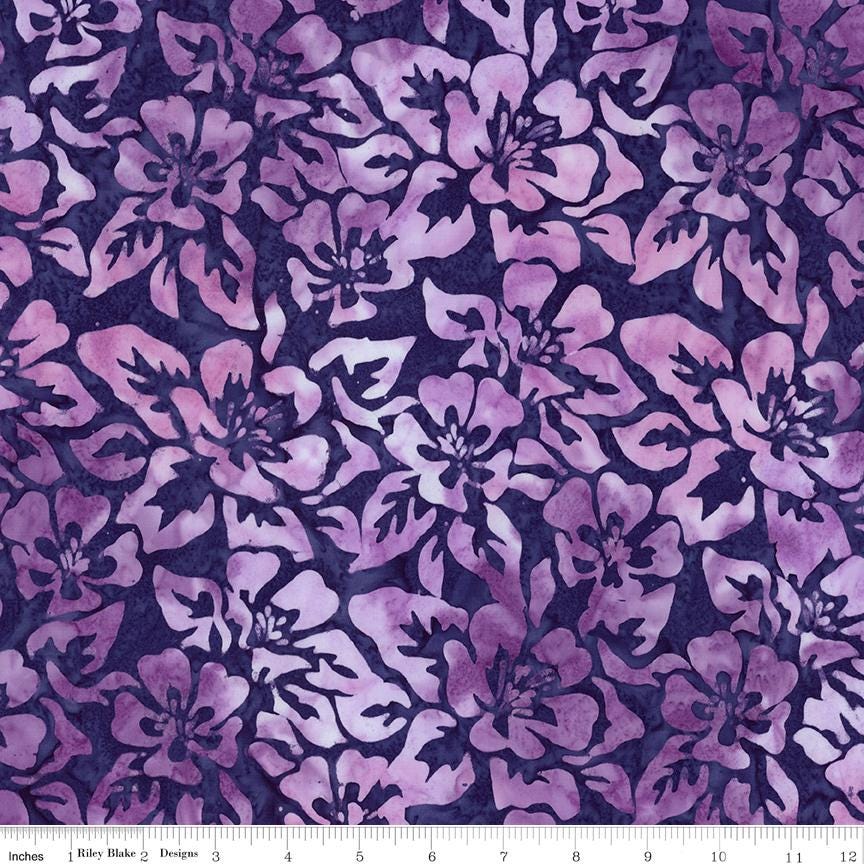 Expressions Batiks Backyard Birds 5" Stacker, Riley Blake 5-23584-42, 5" Precut Pink Purple Green Bird Floral Batik Fabric Squares