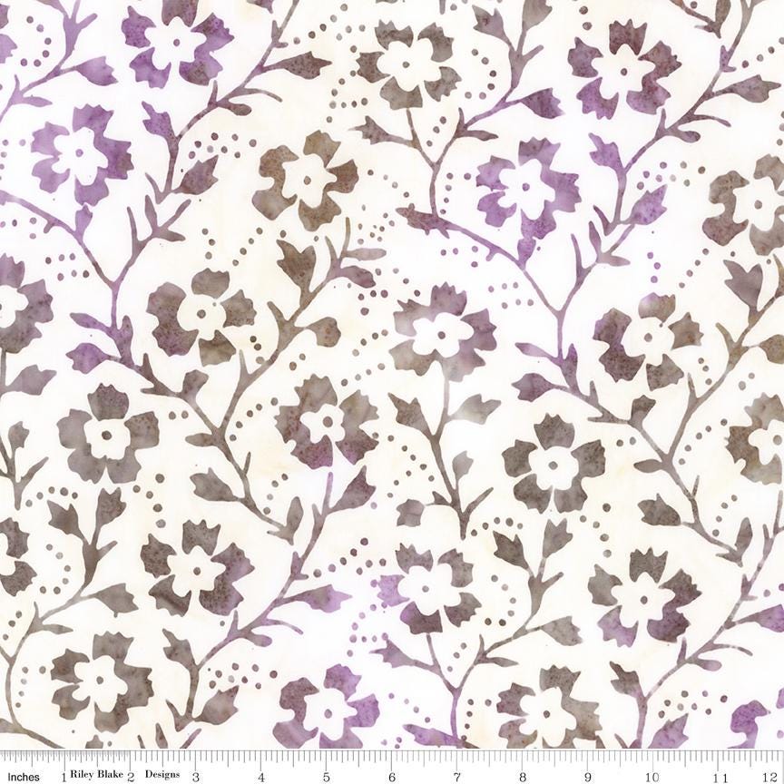 Expressions Batiks Backyard Birds 5" Stacker, Riley Blake 5-23584-42, 5" Precut Pink Purple Green Bird Floral Batik Fabric Squares