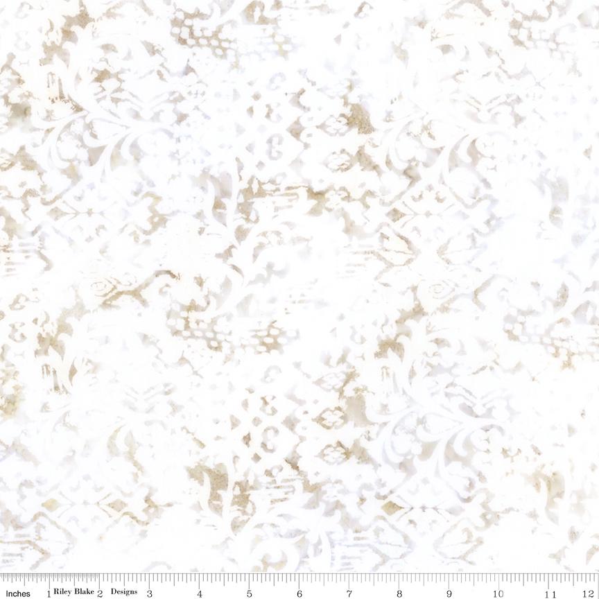 Expressions Batiks Porcelains - Gray Taupe Off White Batik Fabric, Riley Blake BT23453-130 Satin Taupe, By the Yard