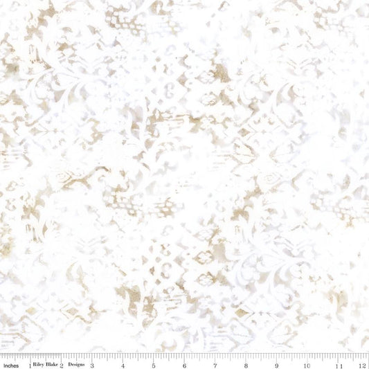 Expressions Batiks Porcelains - Gray Taupe Off White Batik Fabric, Riley Blake BT23453-130 Satin Taupe, By the Yard