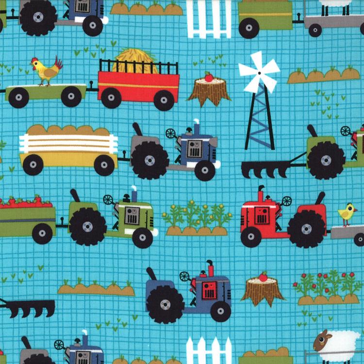 Oink A Doodle Moo 5" Charm Pack OOP, Moda 30520PP, Precut 5" Farm Animals Barnyard Juvenile Primary Colors Fabric, Jenn Ski