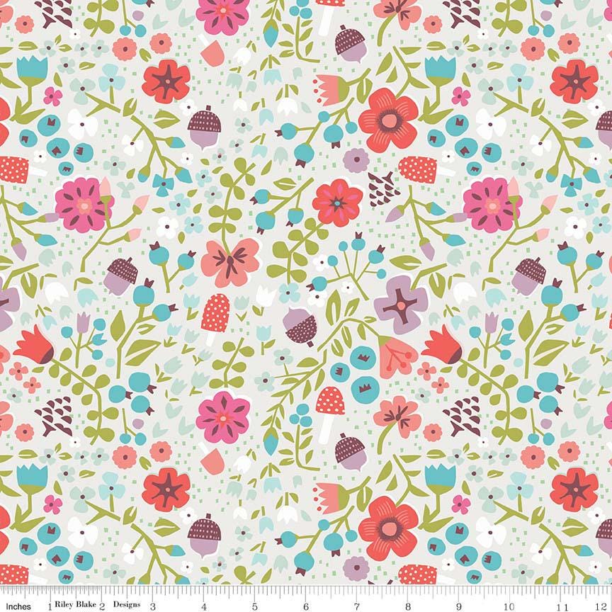 Little Red in the Woods 5" Stacker, Riley Blake 5-8080-42, 5" Precut Pink Mint Blue Little Red Riding Hood Fairy Tale Fabric