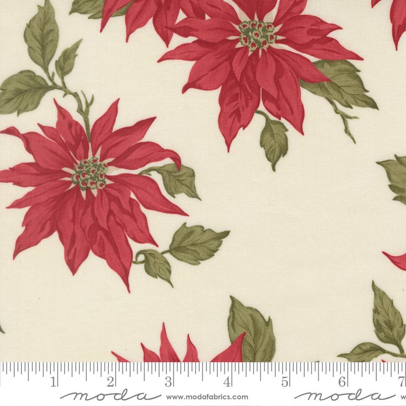 Candlelight Christmas 2.5" Jelly Roll, Moda 44420JR, Precut 2.5" Paisley Floral Red Green Black Cream Christmas Fabric Strips, 3 Sisters