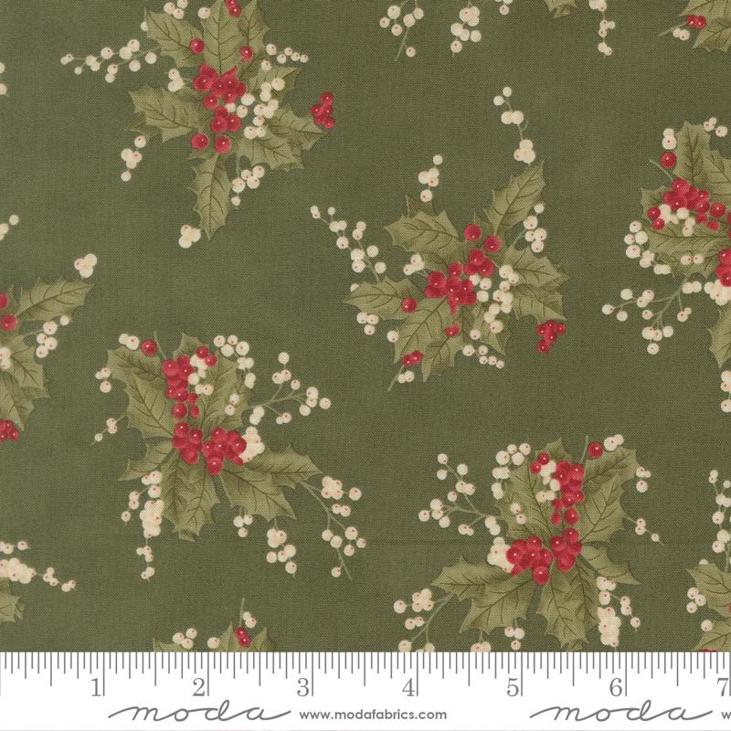 Candlelight Christmas 2.5" Jelly Roll, Moda 44420JR, Precut 2.5" Paisley Floral Red Green Black Cream Christmas Fabric Strips, 3 Sisters