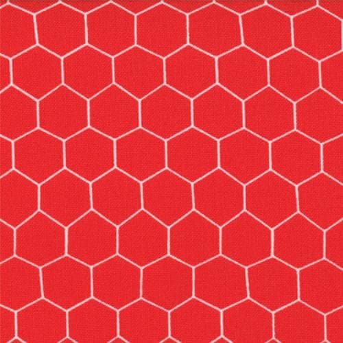 DESTASH 1-Yard Cut of Oink a Doodle Moo - Red Chicken Wire Fabric, Moda 30527-12 Barn Red, Jenn Ski
