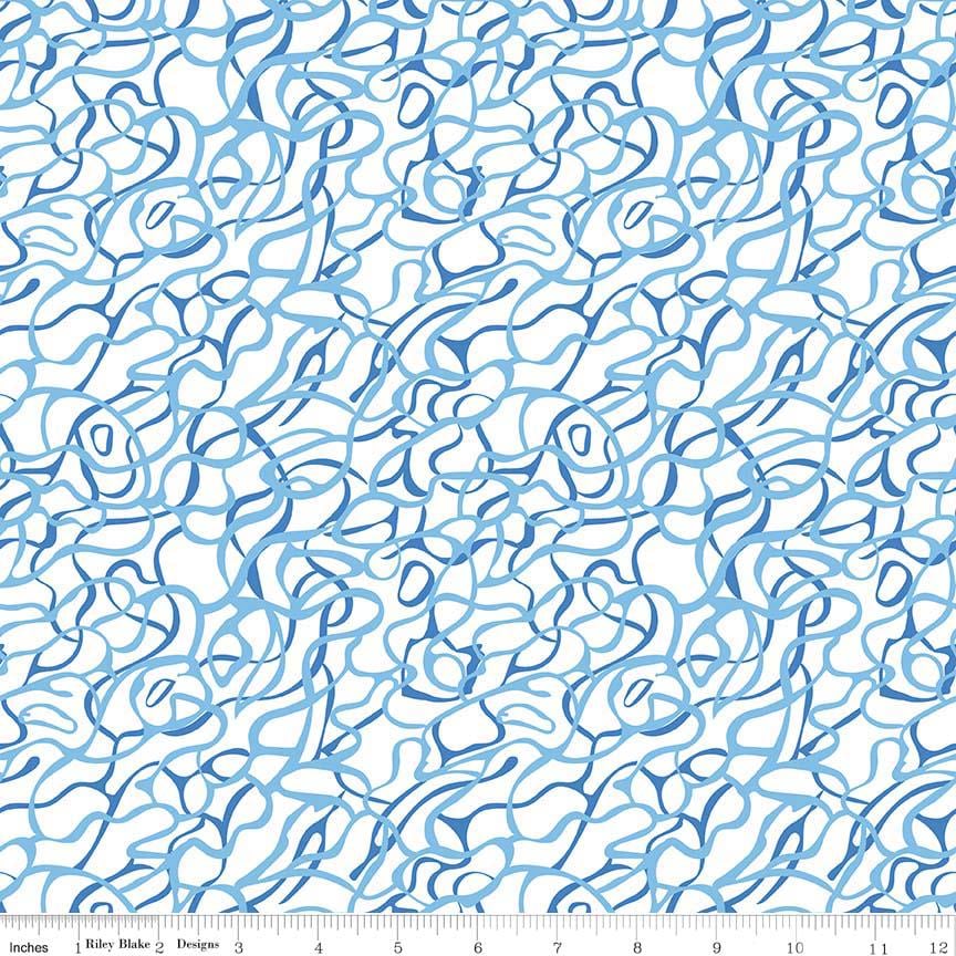 Sharktown 5" Precut Stacker OOP, Riley Blake 5-6350-42, Precut 5" Sharks Nautical Charm Pack Fabric Squares, Shawn Wallace