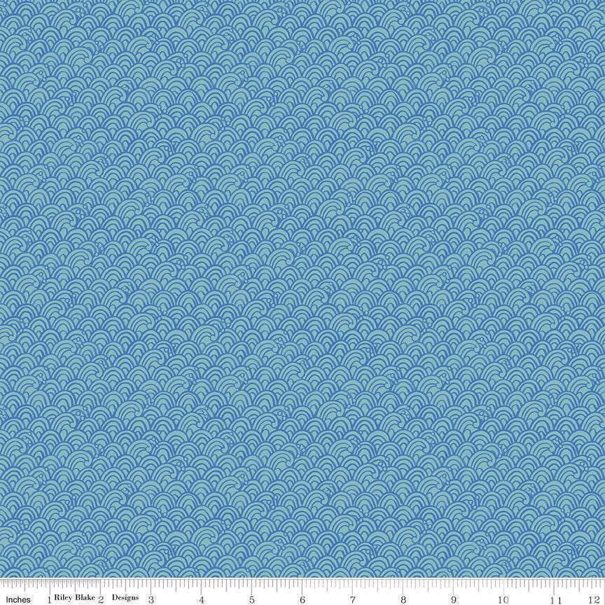 Lost at Sea 5" Stacker OOP, Riley Blake 5-13400-42, 5" Precut Red Blue Boats Whales Nautical Ocean Charm Pack Fabric Squares