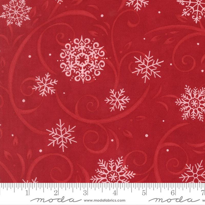 When Snow Falls 10" Layer Cake, Moda 56170LC, 10" Precut Traditional Christmas Layer Cake Fabric Squares, Deb Strain
