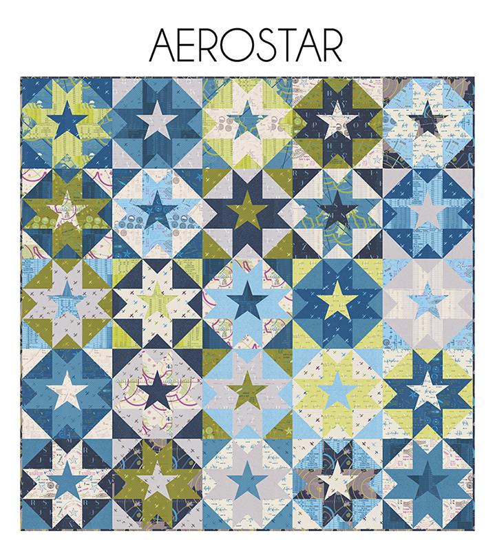 Aerostar Quilt Pattern, Sariditty SD028, Fat Quarter FQ Friendly Stars in Stars Square Throw Quilt Pattern, FPP Applique Quilt, Sarah Thomas