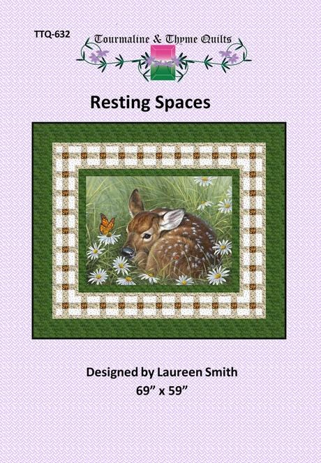 Resting Spaces Panel Frame Quilt PATTERN, Tourmaline and Thyme TTQ-632, Horizontal Vertical Panel Friendly Easy Lap Throw Quilt Pattern