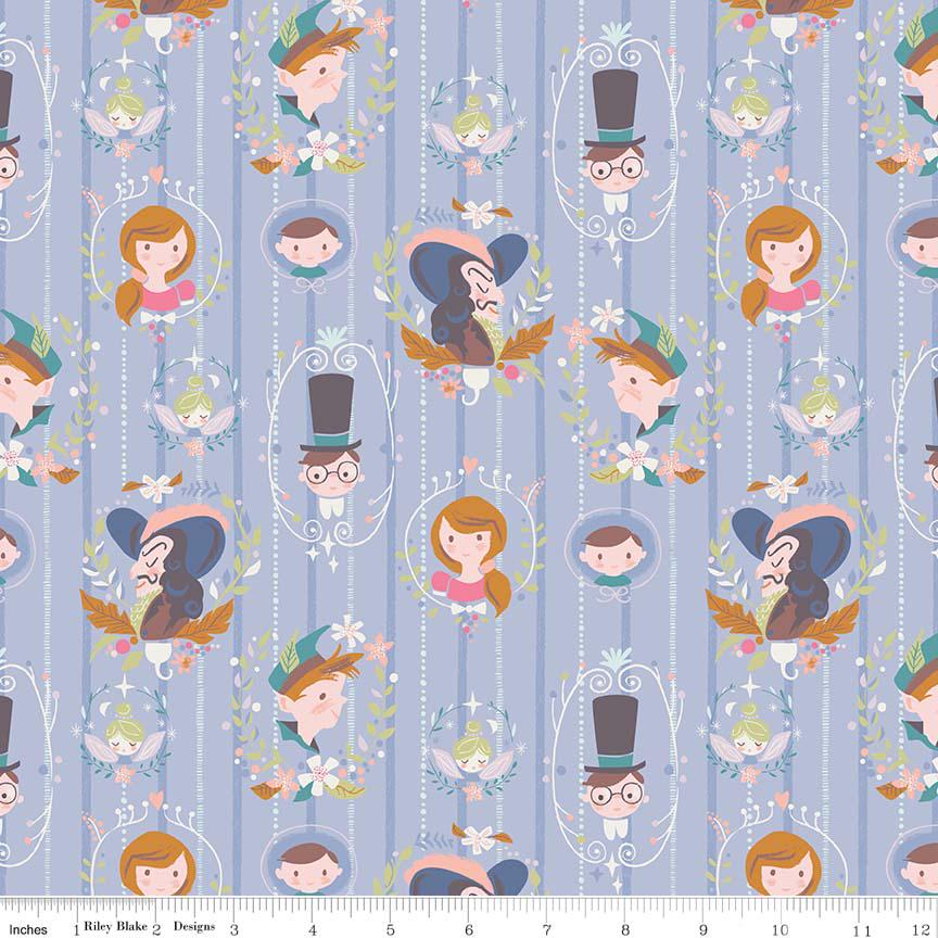 Neverland 5" Stacker OOP, Riley Blake 5-6570-42, 5" Precut Peter Pan Neverland Fairy Tale Fabric Squares, Children's Novelty Fabric, Howarth