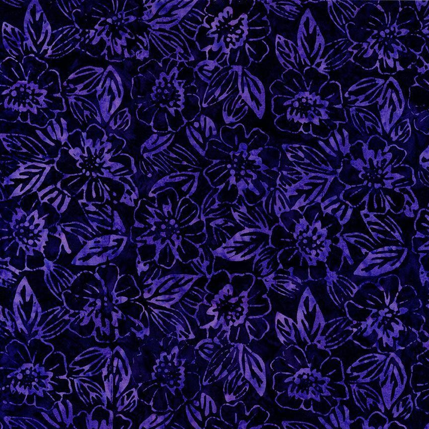 Tonga Lilypad Batik 5" Squares, Timeless Treasures Treat-Mini42 Lilypad, 5" Precut Purple Yellow Green Batik Charm Pack Squares