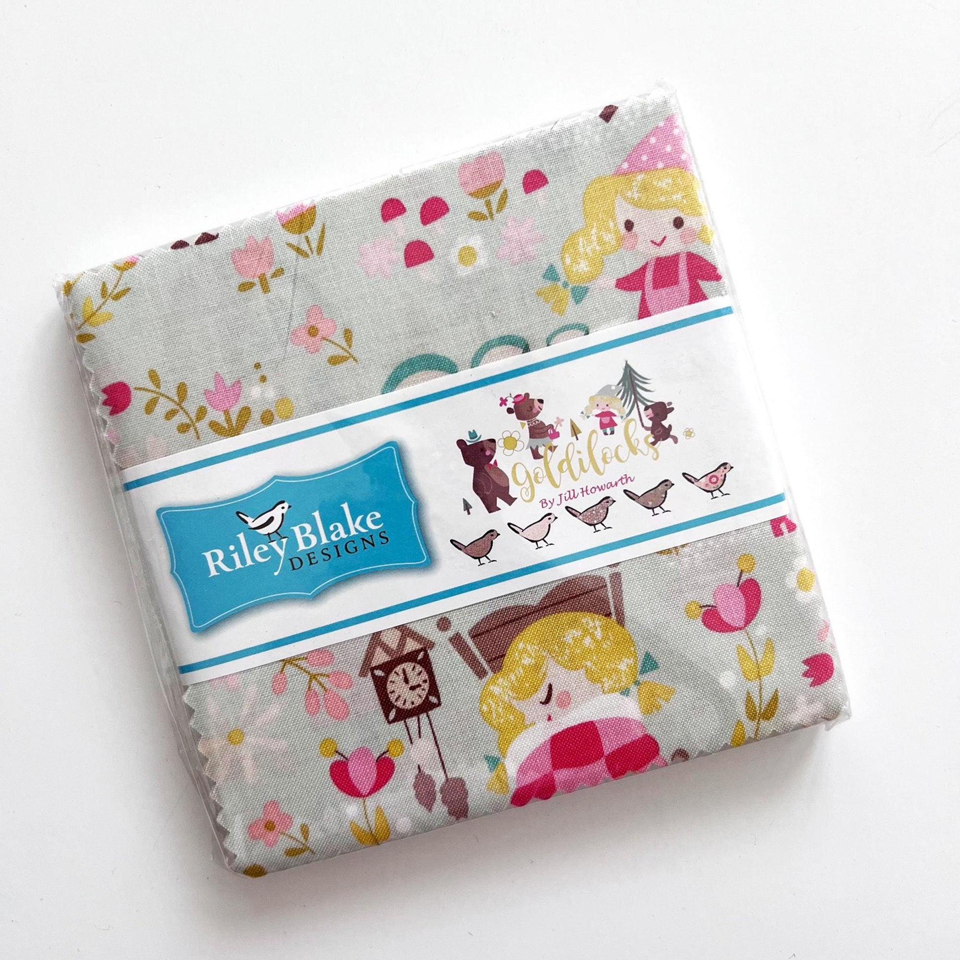 Goldilocks Charm Pack OOP, Riley Blake 5-5710-42, 5" Precut Goldilocks Three Bears Fairy Tale Fabric Squares, Juvenile Kids Fabric, Howarth
