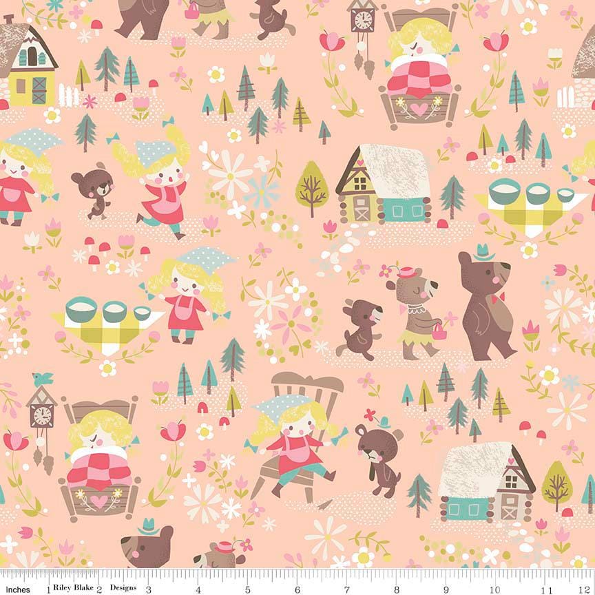 Goldilocks Charm Pack OOP, Riley Blake 5-5710-42, 5" Precut Goldilocks Three Bears Fairy Tale Fabric Squares, Juvenile Kids Fabric, Howarth