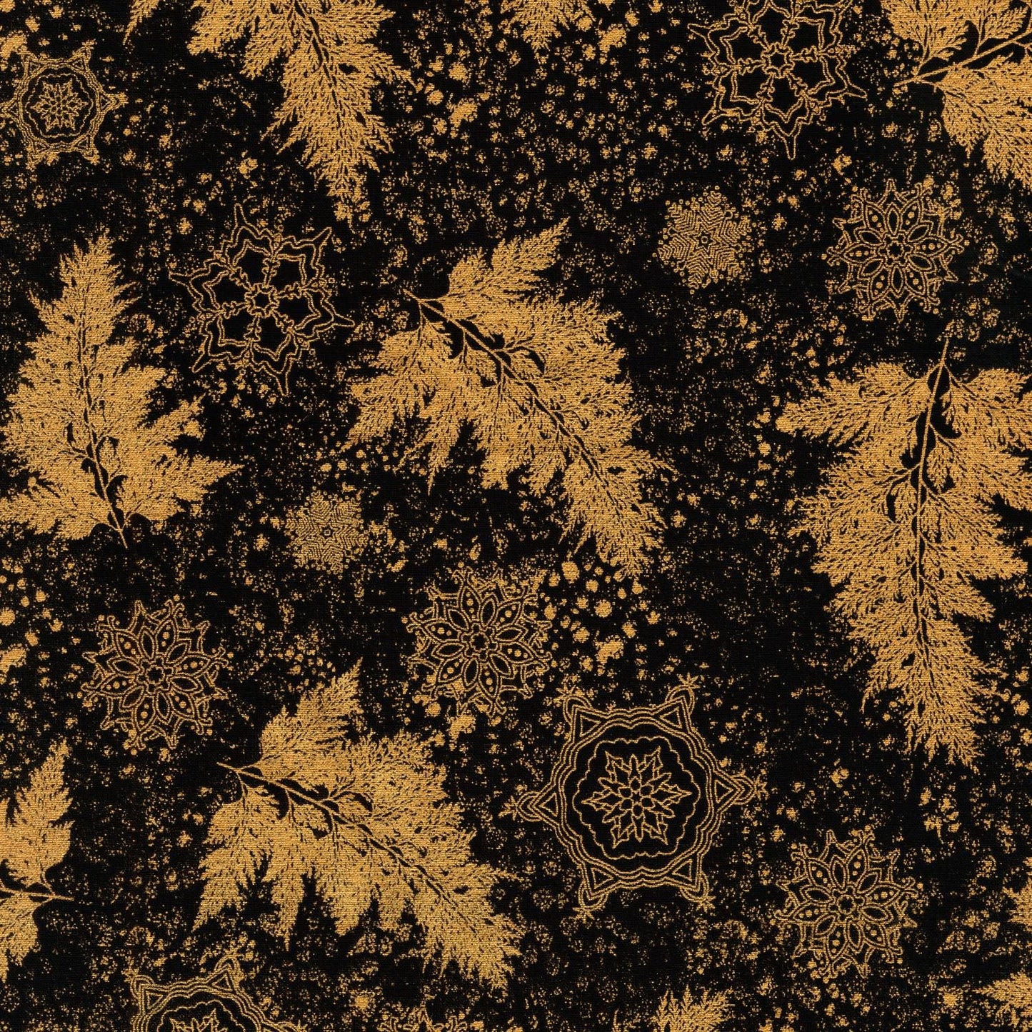 Holiday Flourish 12 5" Charm Squares OOP, Robert Kaufman CHS-785-42, Precut 10" Traditional Xmas Gold Metallic Charm Pack Fabric Squares