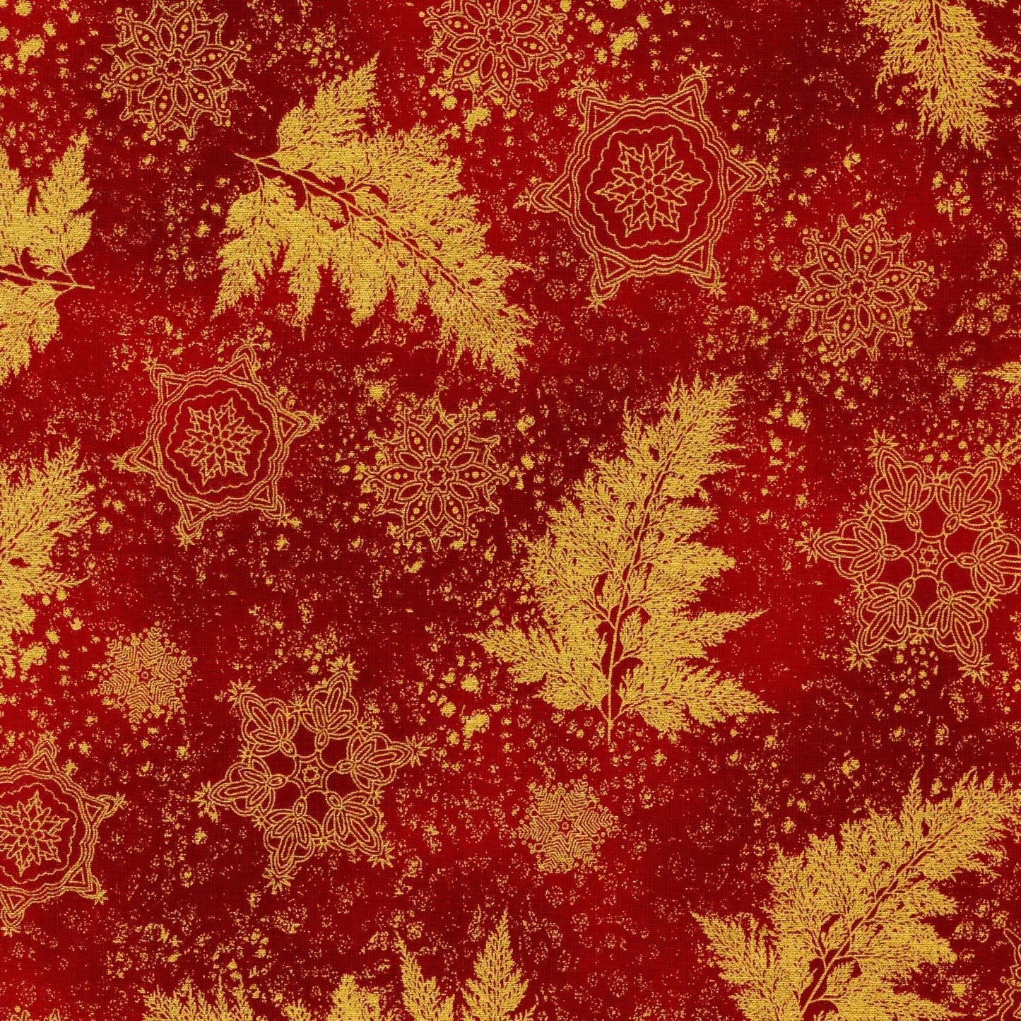 Holiday Flourish 12 5" Charm Squares OOP, Robert Kaufman CHS-785-42, Precut 10" Traditional Xmas Gold Metallic Charm Pack Fabric Squares