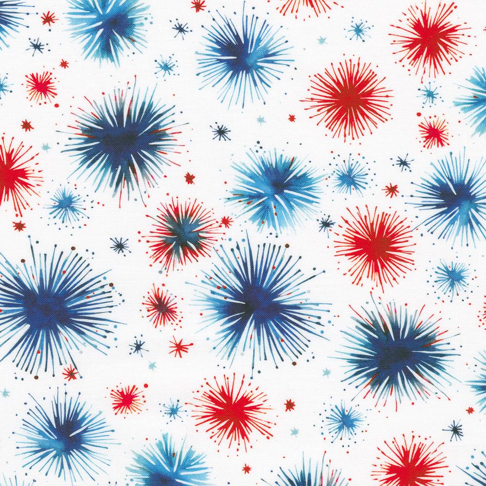 Stars and Stripes 14 Fat Quarter Bundle, Robert Kaufman FQ-2279-14, Modern Bright Christmas Xmas Fabric, 18" x 22" Fat Quarter Yard Cuts