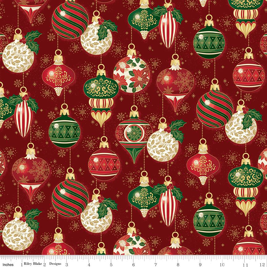 Poinsettias at Christmas 5" Stacker, Riley Blake 5-17630-42, 5" Precut Red Green Christmas Floral Fabric Charm Squares, Jennifer Bosworth