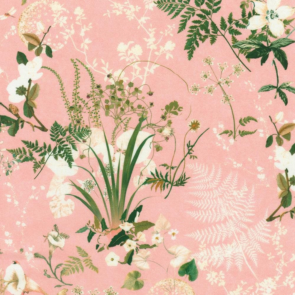 Twilight Terrace 5" Charm Squares, Robert Kaufman CHS-1396-42, 5" Precut Pink Green Black Floral Fabric Squares