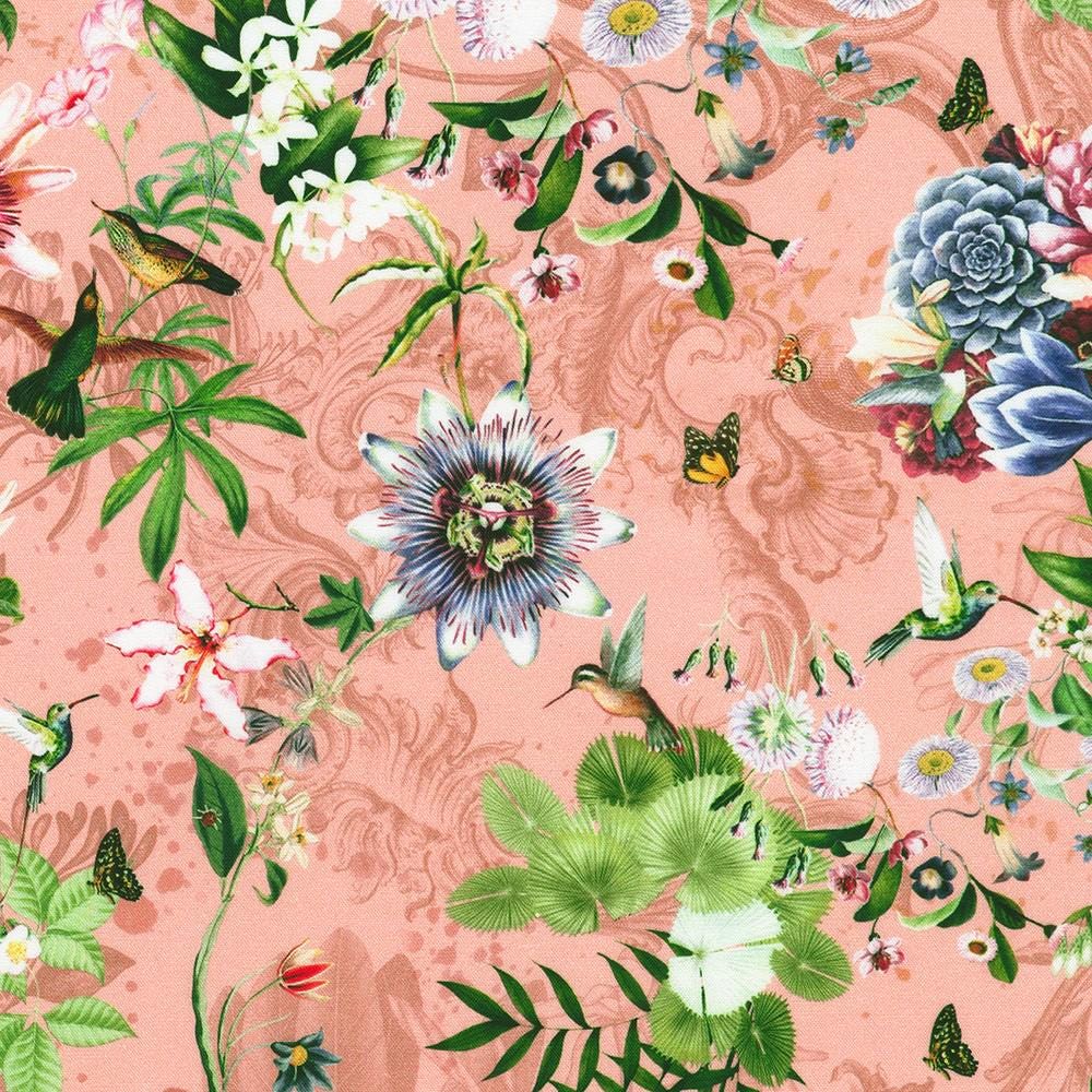 Twilight Terrace 5" Charm Squares, Robert Kaufman CHS-1396-42, 5" Precut Pink Green Black Floral Fabric Squares