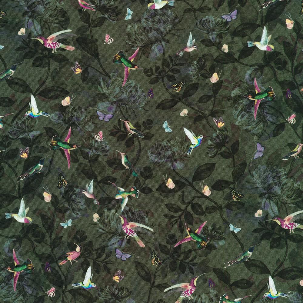 Twilight Terrace 5" Charm Squares, Robert Kaufman CHS-1396-42, 5" Precut Pink Green Black Floral Fabric Squares