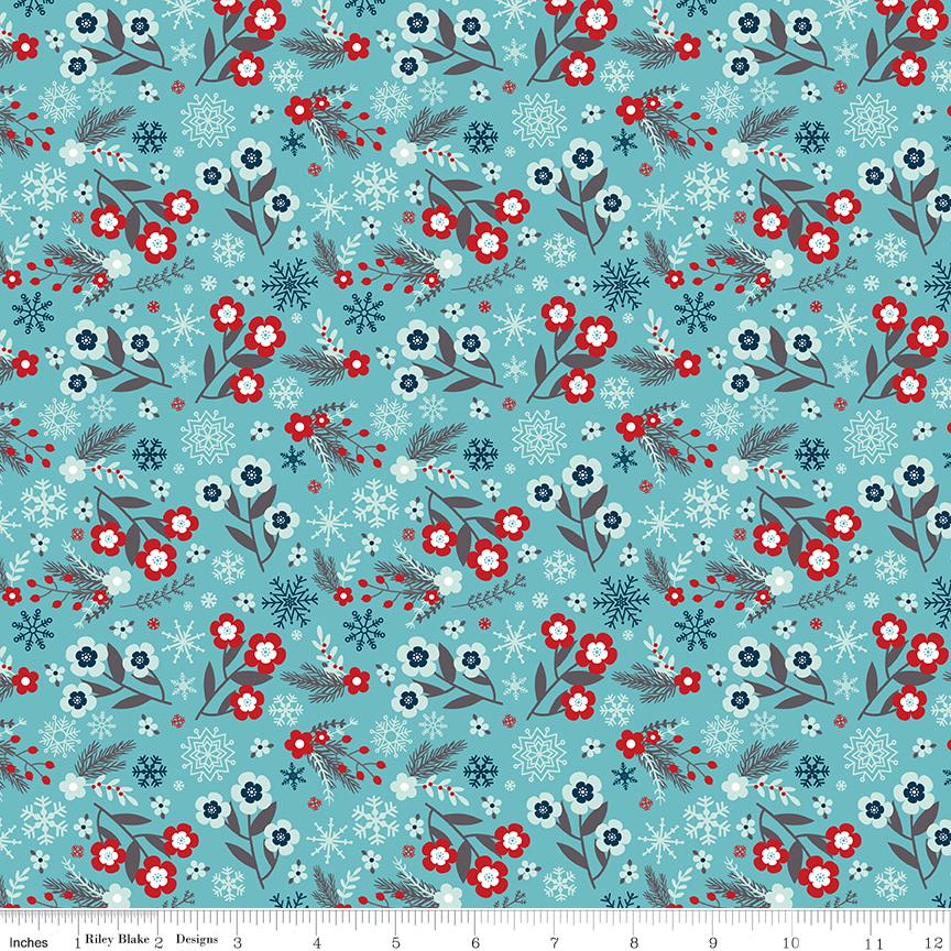 A Perfect Winter 5" Stacker, Riley Blake 5-17990-42, Precut 5" Christmas Xmas Polar Bears Snowmen Charm Pack Fabric, Lori Whitlock